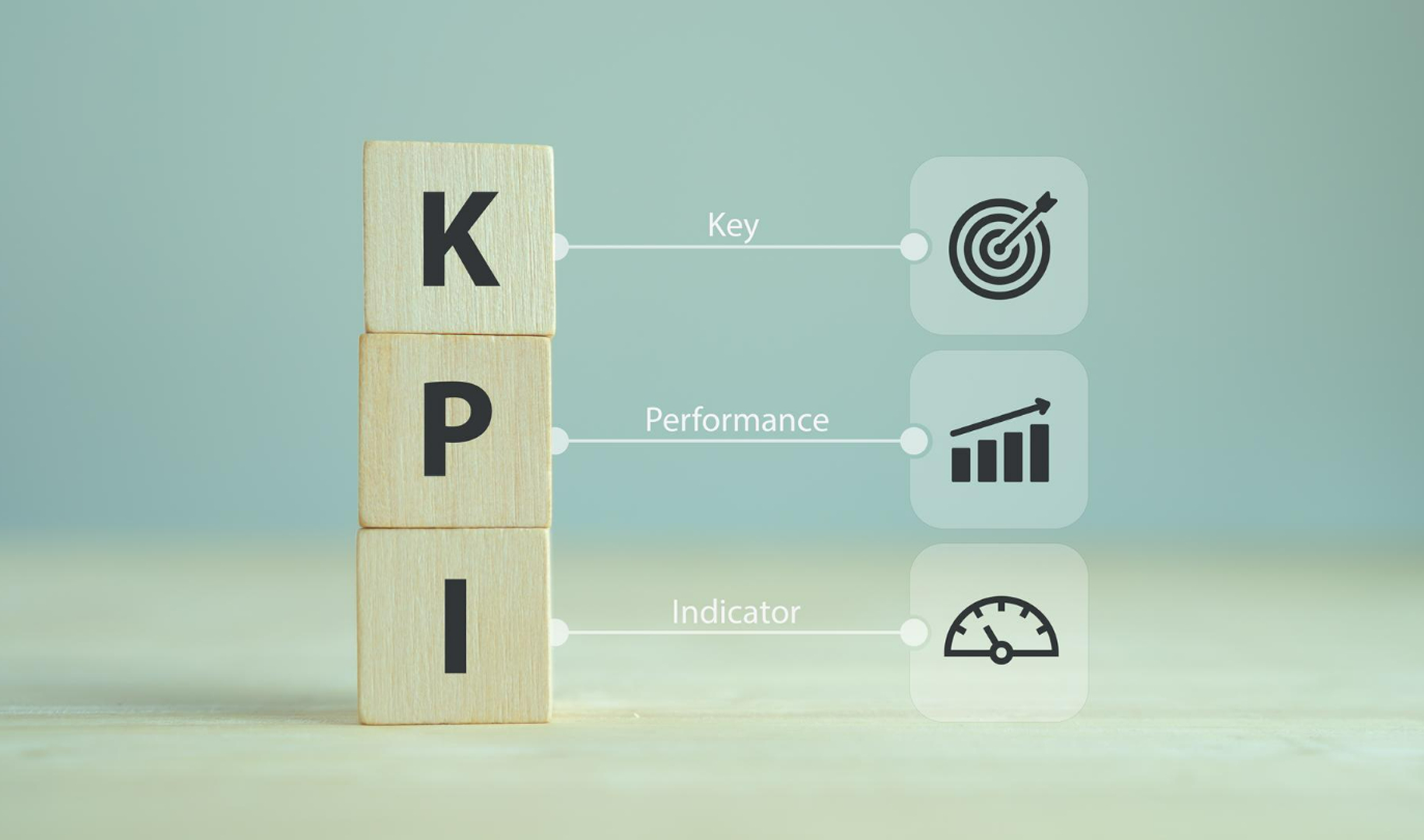 KPI (핵심 성과 지표)를 3D 오브젝트로 표현한 이미지